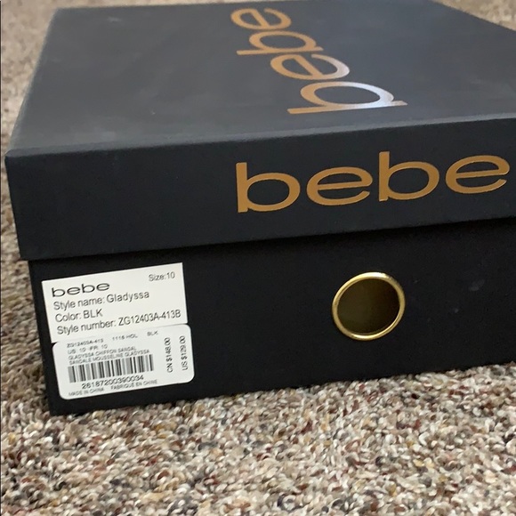 Bebe Gladyssa Black Chiffon Heels, sz 10 - Picture 8 of 8